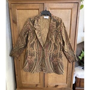 Chanel Boutique Vintage Single Button Paisley Blazer - Cotton - No Stretch M-L
